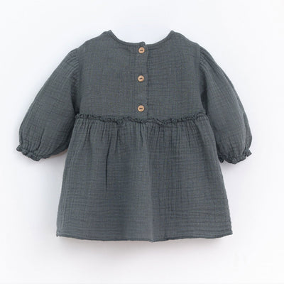 【Coucoubébé-baby】【40％off】PLAY UP  / Woven Dress /  Dark Grey  /  フリル切り替えワンピース（Sub Image-2） | Coucoubebe/ククベベ