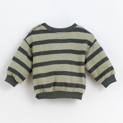 【Coucoubébé-baby】【40％off】PLAY UP  / Striped Jersey Sweater /  Laurel Tree /  ボーダージャージーニットソー（Sub Image-2） | Coucoubebe/ククベベ