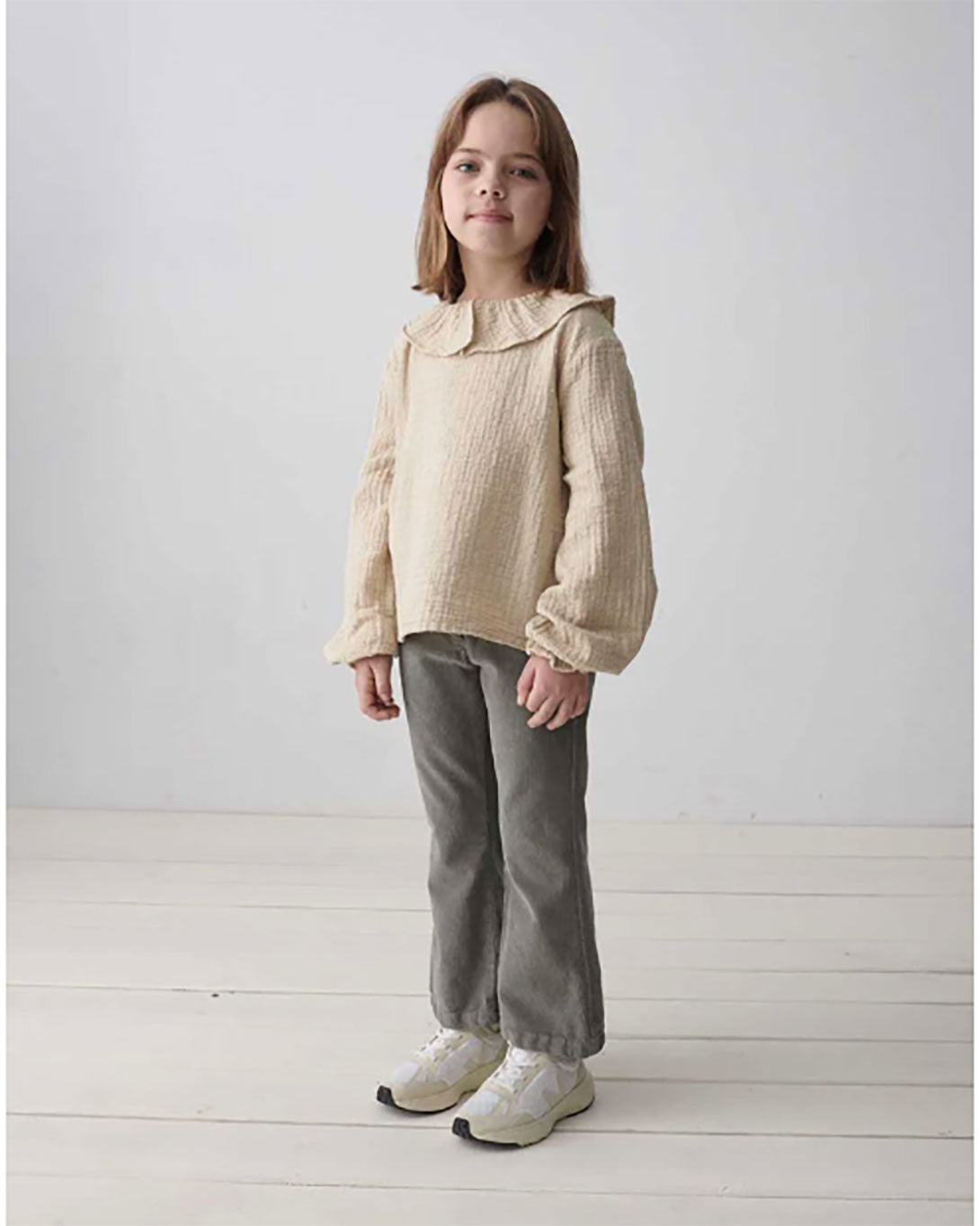 【Coucoubébé-baby】【40％off】my little cozmo  /  Organic gauze blouse /  STONE /  ガーゼブラウス  | Coucoubebe/ククベベ