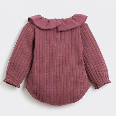 【Coucoubébé-baby】【40％off】PLAY UP  /  Ribbed Rib Body /  EGGPLANT  /  襟付きリブボディ（Sub Image-2） | Coucoubebe/ククベベ