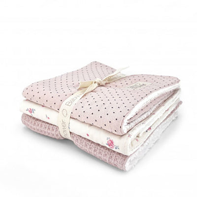 【Babyshower】Baby Shower ベビーシャワー　SET OF 3 MINI-TOWELS LOVELY/BLOOM タオル３枚セット ブルーム（Sub Image-2） | Coucoubebe/ククベベ