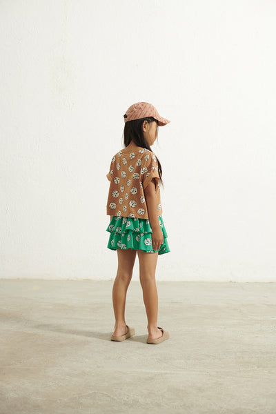 【weekend house kids】【40％off】Cubes crop t-shirt　ショートTシャツ　2 , 3/4 , 5/6 , 7/8（Sub Image-4） | Coucoubebe/ククベベ