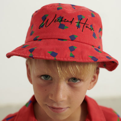 【weekend house kids】【40％off】Tangram hat Red　ハット　S,M,（Sub Image-2） | Coucoubebe/ククベベ