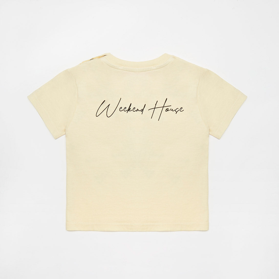 【weekend house kids】【40％off】Weekend kid baby t-shirt Soft yellow　ベビー　6/12 , 12/18 ,18/24  | Coucoubebe/ククベベ
