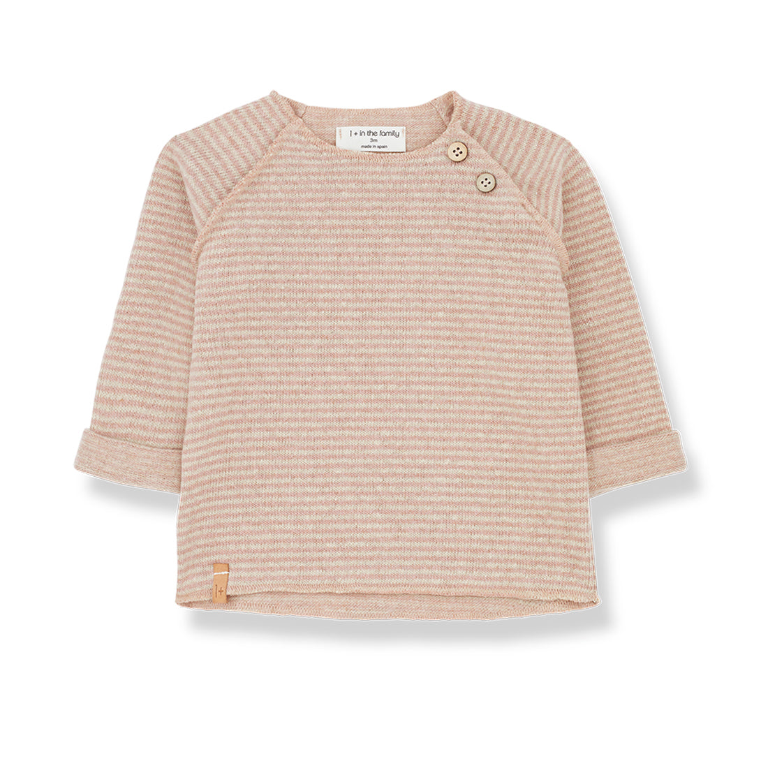 【Coucoubébé-baby】【40％off】1+in the family  /  ALEX /  rose  /  ボーダー柄ニットソー  | Coucoubebe/ククベベ