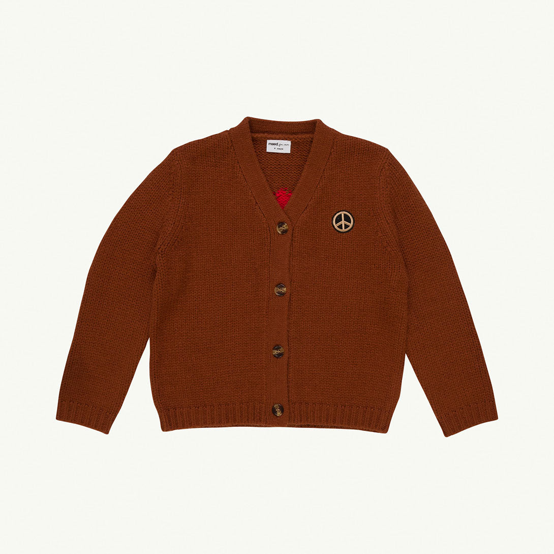 【maed for mini】【40％off】maed for mini  /  Smiley sloth knitted cardigan /  brown  /  ニットカーディガン  | Coucoubebe/ククベベ