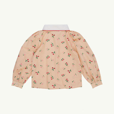 【maed for mini】【40％off】maed for mini  /  Cherry chincilla blouse /  peach  /  チェリー柄ブラウス（Sub Image-2） | Coucoubebe/ククベベ