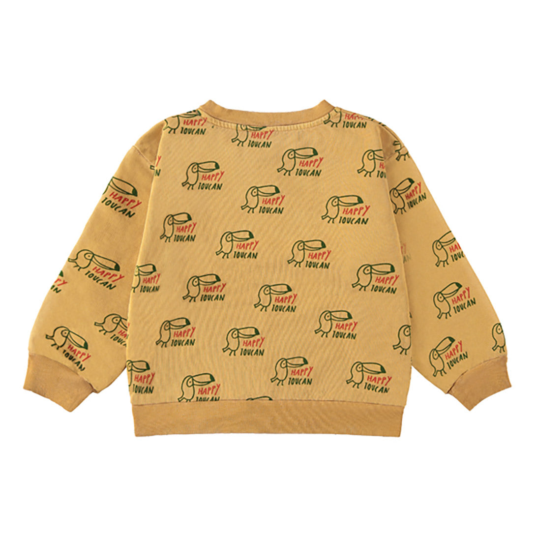 【bonmot organic】【40％off】Sweatshirt all over toucan   /  Mustard  /  スウェットシャツ  | Coucoubebe/ククベベ