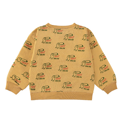 【bonmot organic】【40％off】Sweatshirt all over toucan   /  Mustard  /  スウェットシャツ（Sub Image-2） | Coucoubebe/ククベベ