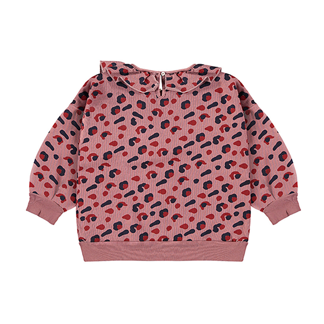 【bonmot organic】【40％off】Sweatshirt collar leopard   /  Rust  /  襟付きスウェットシャツ  | Coucoubebe/ククベベ