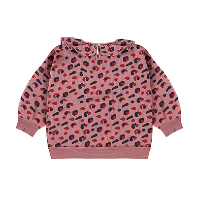 【bonmot organic】【40％off】Sweatshirt collar leopard   /  Rust  /  襟付きスウェットシャツ（Sub Image-2） | Coucoubebe/ククベベ