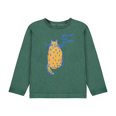 【bonmot organic】【40％off】T-shirt sponsor an animal   Green lake  長袖Tシャツ（Sub Image-1） | Coucoubebe/ククベベ