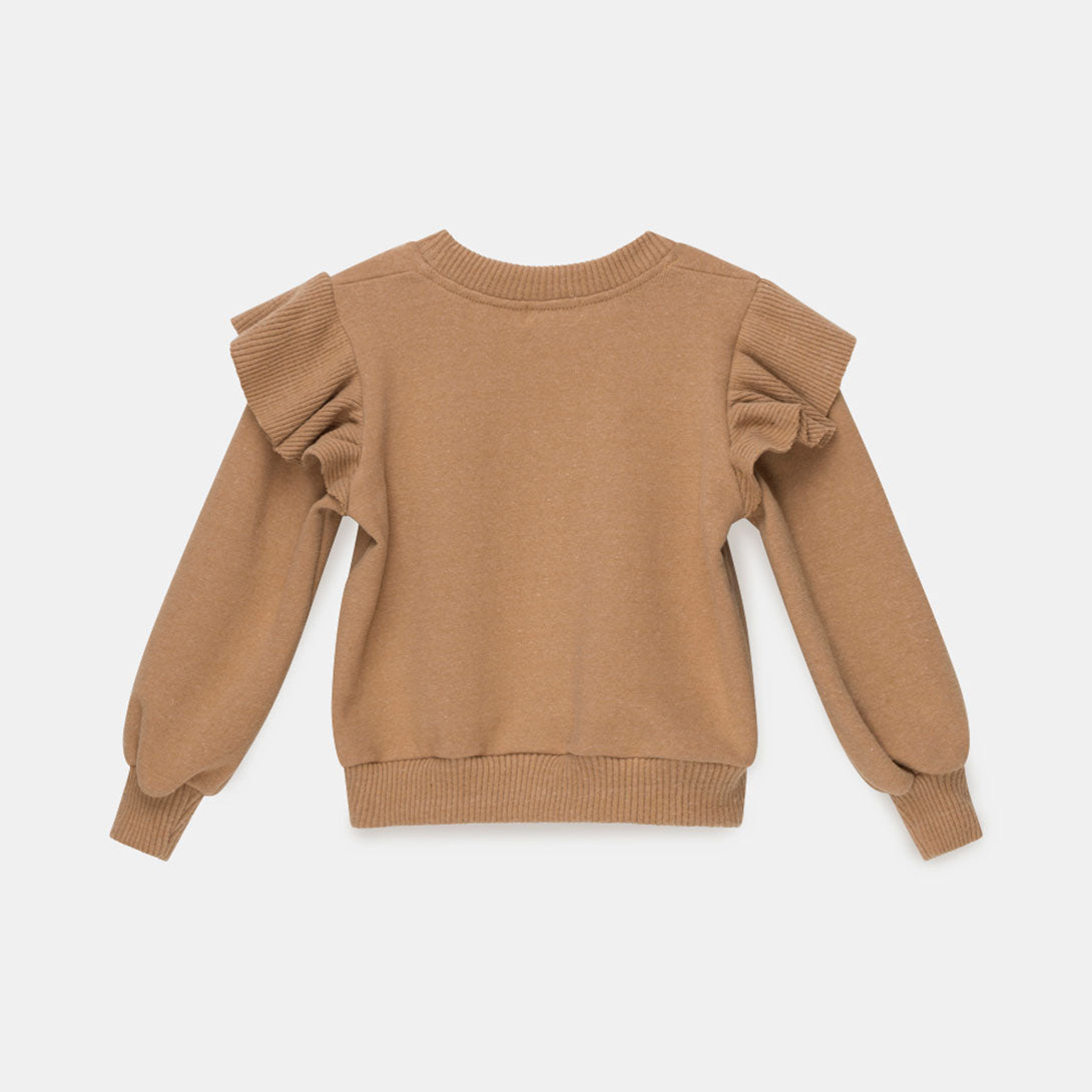 【Coucoubébé-baby】【40％off】my little cozmo  /  Organic knit ruffle sweater  /  CAMEL /  ラッフルニット  | Coucoubebe/ククベベ
