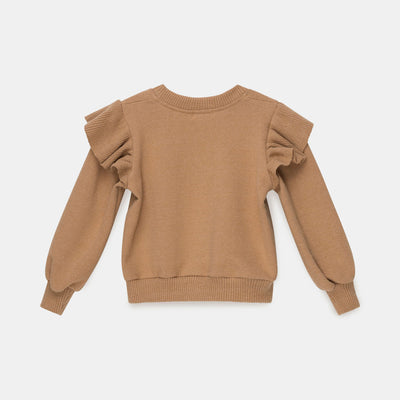 【Coucoubébé-baby】【40％off】my little cozmo  /  Organic knit ruffle sweater  /  CAMEL /  ラッフルニット（Sub Image-2） | Coucoubebe/ククベベ