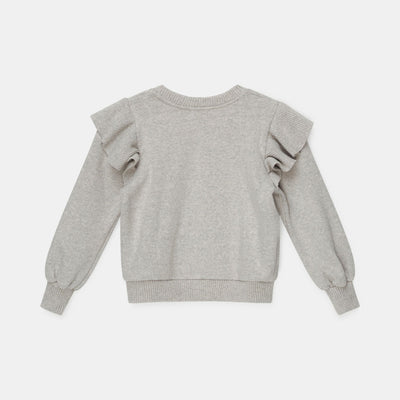 【Coucoubébé-baby】【40％off】my little cozmo  /  Organic knit ruffle sweater  /  LIGHT GREY /  ラッフルニット（Sub Image-2） | Coucoubebe/ククベベ