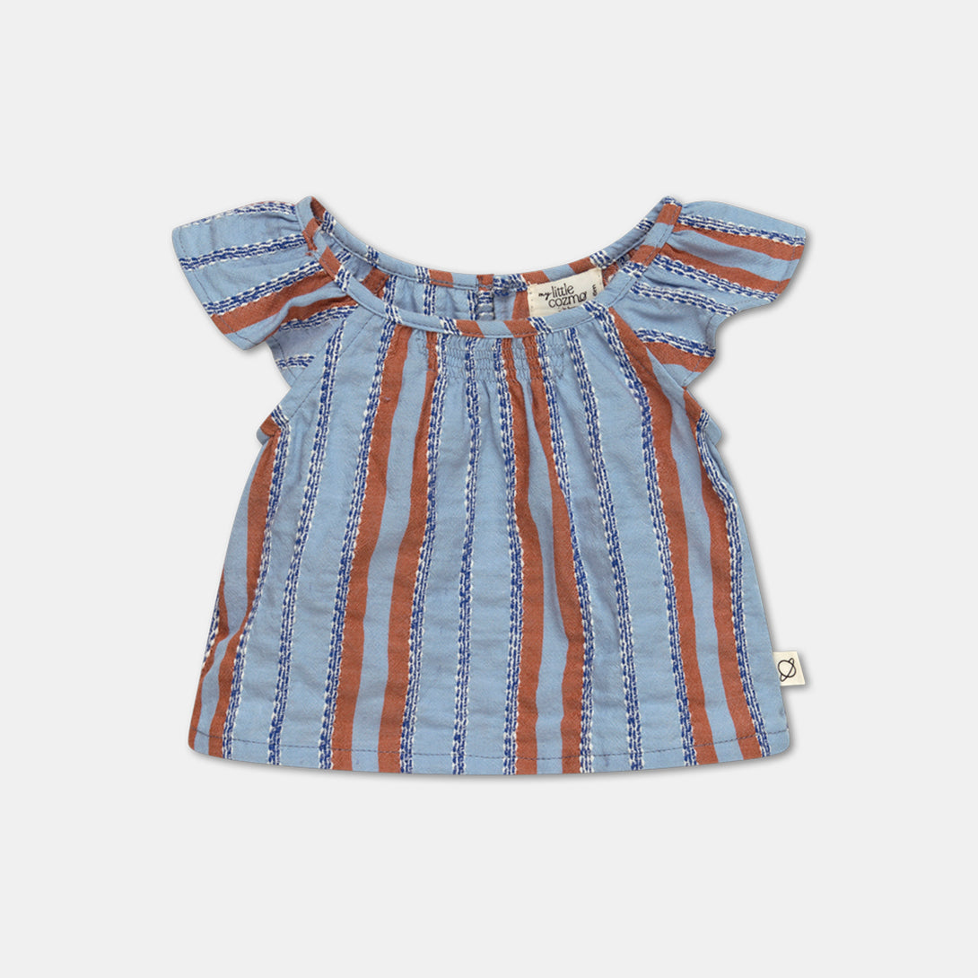 【my little cozmo】【40％off】Striped denim baby blouse Unique　ストライプブラウス　12M,18M,24M,  | Coucoubebe/ククベベ