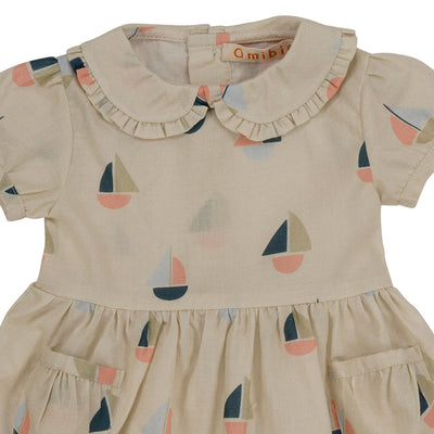 【Coucoubébé-baby】【50％off】Omibia　DAMILIA Dress Boat Print　オミビア　丸襟ワンピース　SS22W11（Sub Image-3） | Coucoubebe/ククベベ