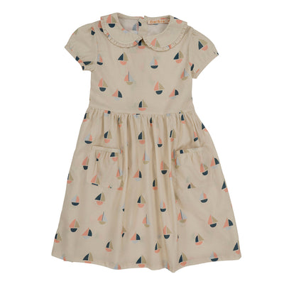 【Coucoubébé-baby】【50％off】Omibia　DAMILIA Dress Boat Print　オミビア　丸襟ワンピース　SS22W11（Sub Image-6） | Coucoubebe/ククベベ