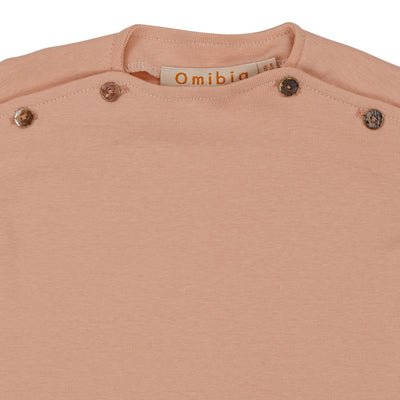 【Coucoubébé-baby】【50％off】Omibia　DEGAR T-Shirt Peach　オミビア　ジャージー肩ボタンカットソー　　SS22J25（Sub Image-3） | Coucoubebe/ククベベ