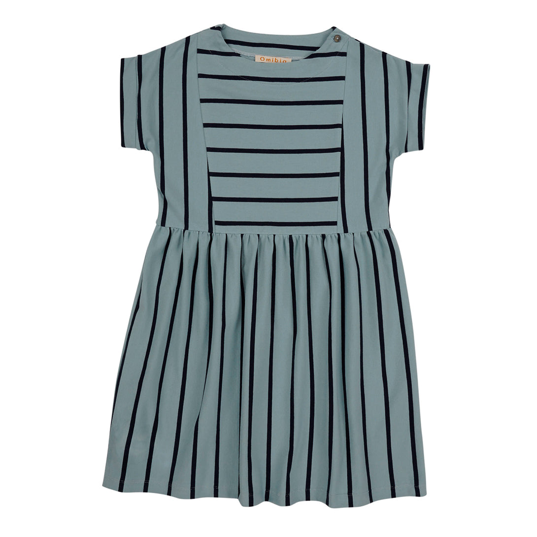 【50％off】Omibia　EVELINA Dress Stripes&Celeste　オミビア　ジャージーワンピース　　SS22J31