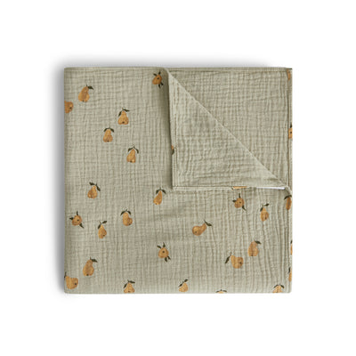 【garbo&friends】Pear Muslin Swaddle Blanket　スワドルブランケット　（Sub Image-3） | Coucoubebe/ククベベ