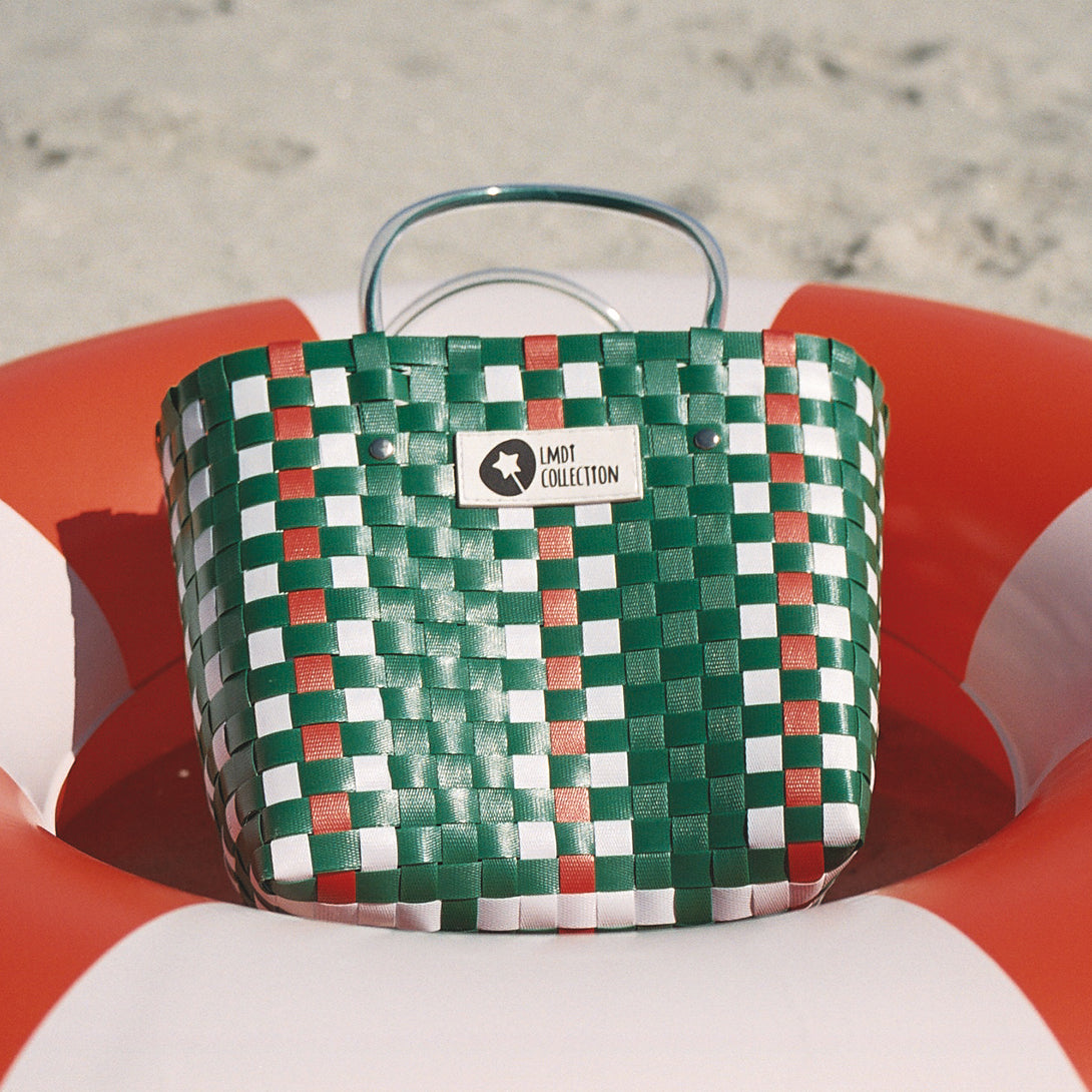 【LDMI COLLECTION】Green color block basket bag  | Coucoubebe/ククベベ