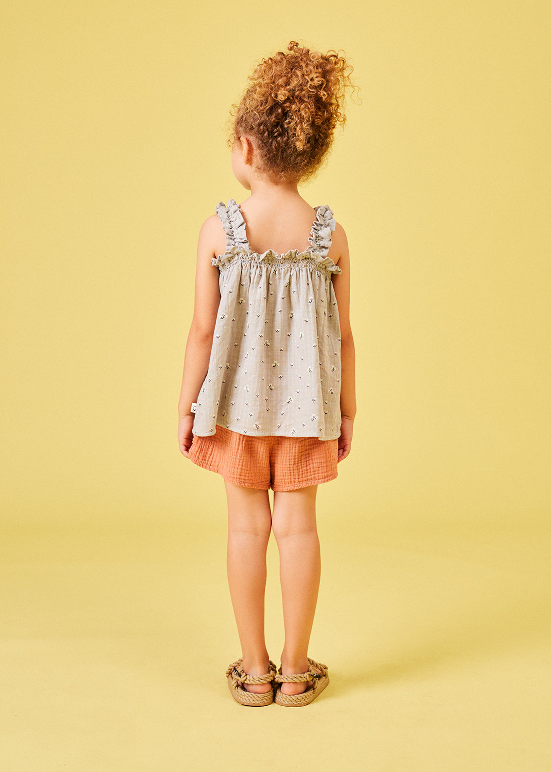 【my little cozmo】【40％off】Muslin floral top Grey　フローラルトップス　 3Y,4Y,6Y  | Coucoubebe/ククベベ