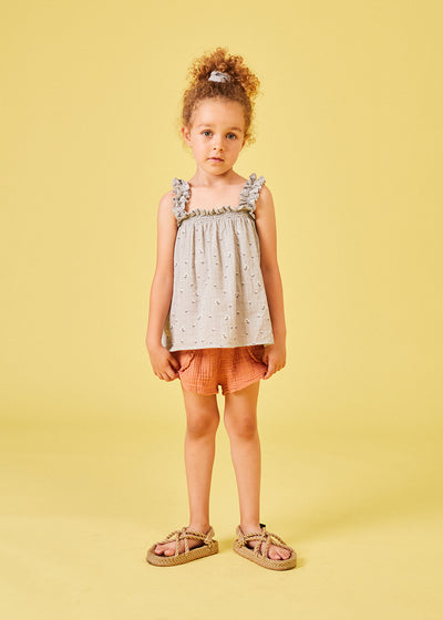 【my little cozmo】【40％off】Muslin floral top Grey　フローラルトップス　 3Y,4Y,6Y（Sub Image-4） | Coucoubebe/ククベベ