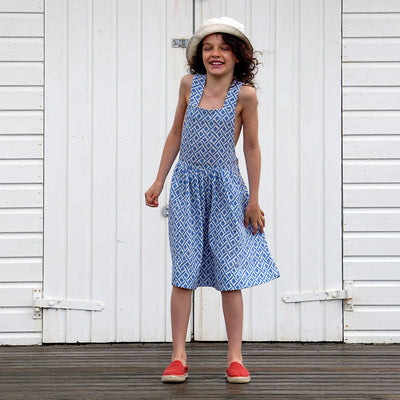 【Coucoubébé-baby】【50％off】Omibia　LUPITA Dress Child Cross Print　オミビア　ジャンパースカート　SS22W01（Sub Image-6） | Coucoubebe/ククベベ