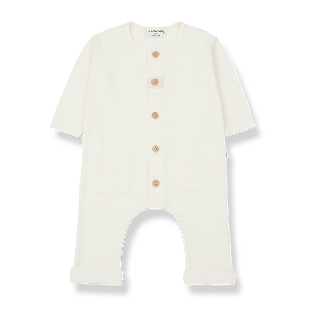 【Coucoubébé-baby】【50％off】1＋in the family MILOS 416410541　ワンモアインザファミリー　 リブ長袖ロンパース　アイボリー  | Coucoubebe/ククベベ