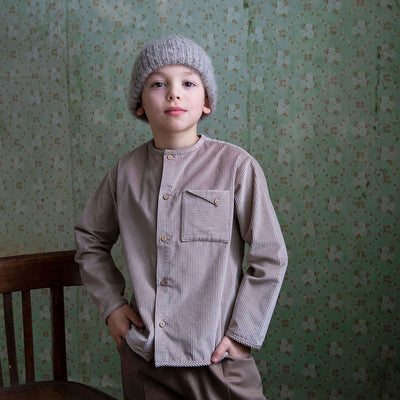 【Coucoubébé-baby】【40％off】Popelin  /  Taupe corduroy shirt　コーデュロイ長袖シャツ（Sub Image-4） | Coucoubebe/ククベベ