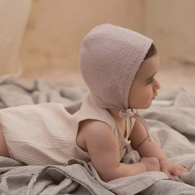 【Coucoubébé-baby】【50％off】Popelin  Pink organic reversible bonnet Mod.5.1　ポペリン　リバーシブルボンネット　ピンク（Sub Image-3） | Coucoubebe/ククベベ