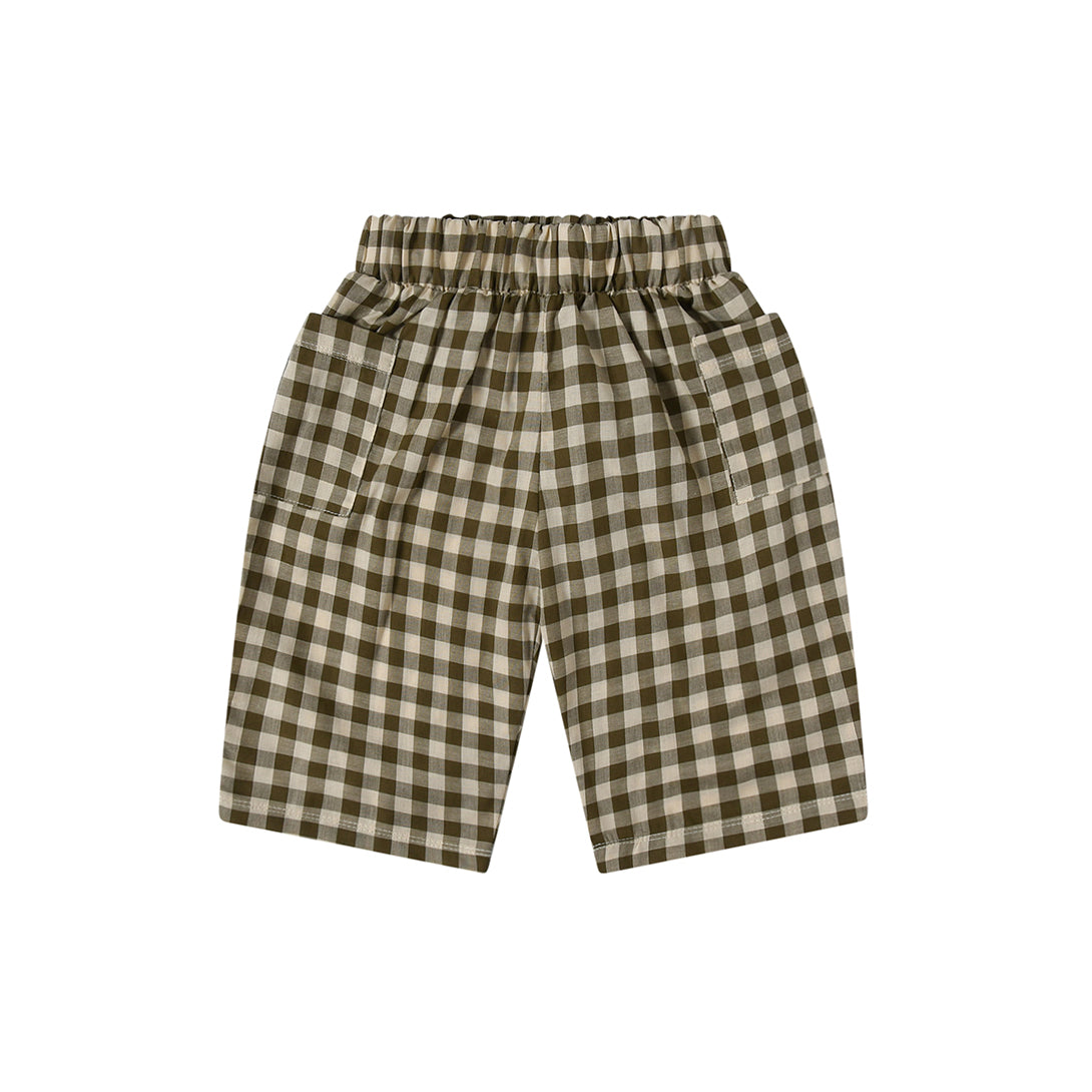 【organic zoo】Olive Gingham fisherman Pants/Pockets　パンツ　6-12M,1-2Y,2-3Y,3-4Y,  | Coucoubebe/ククベベ