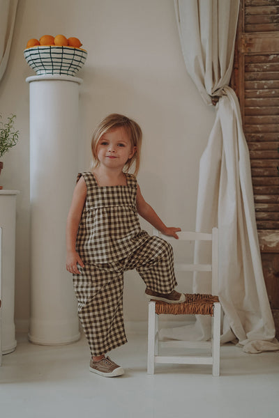 【organic zoo】Olive Gingham fisherman Pants/Pockets　パンツ　6-12M,1-2Y,2-3Y,3-4Y,（Sub Image-2） | Coucoubebe/ククベベ