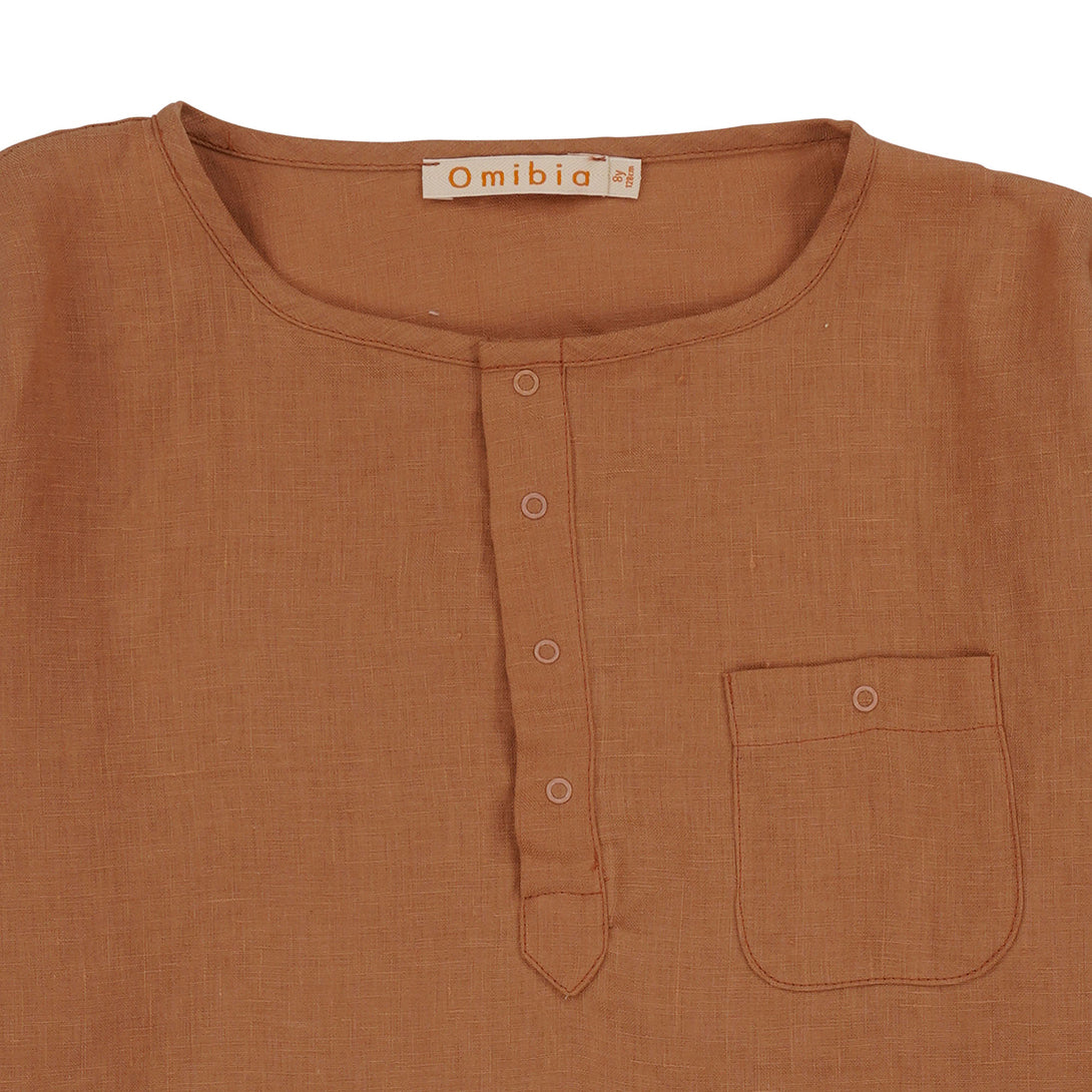 【Coucoubébé-baby】【50％off】Omibia　RAY Shirt Child Roast　オミビア　ヘンリーネックシャツ　　SS22W02  | Coucoubebe/ククベベ
