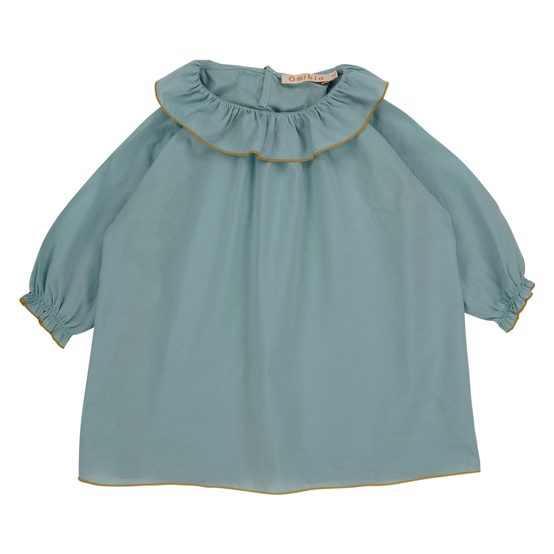 【Coucoubébé-baby】【50％off】Omibia　REINA Top Child Celeste　オミビア　ピエロカラーブラウス　SS22W37  | Coucoubebe/ククベベ