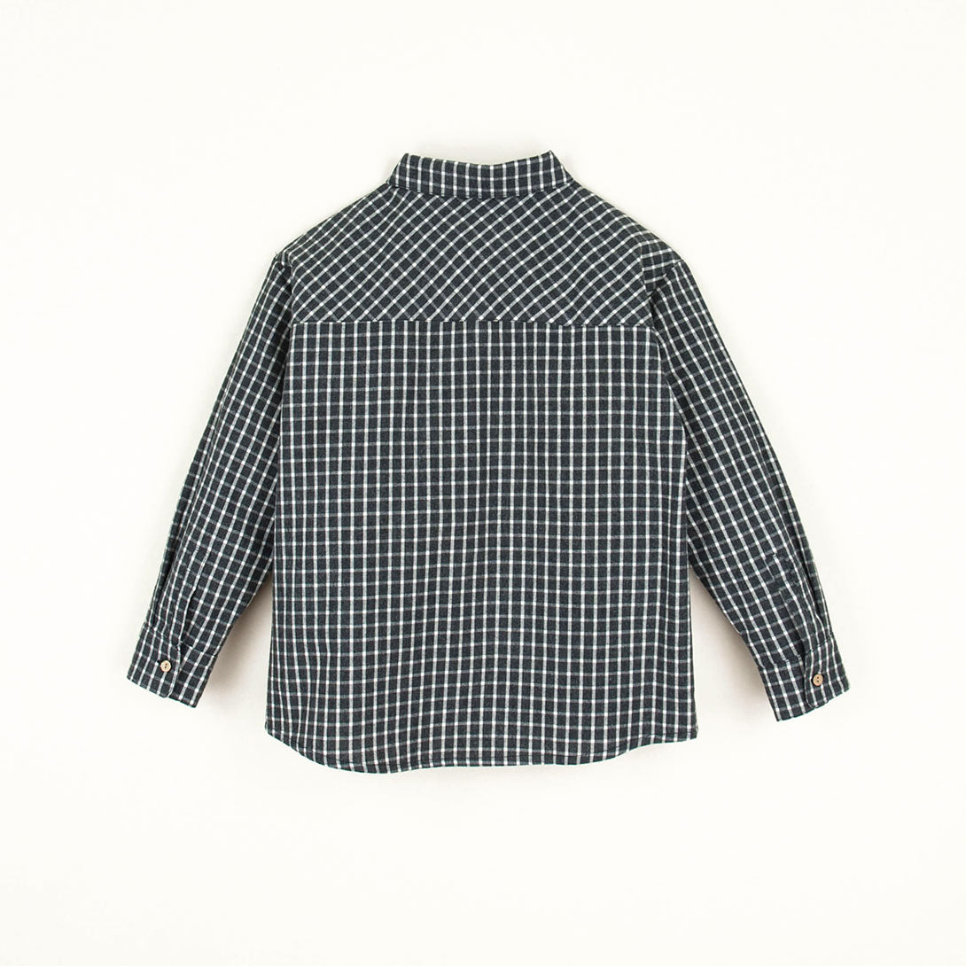 【Coucoubébé-baby】【40％off】Popelin  /  Black plaid shirt with pockets in organic　チェック柄ポケット付き長袖シャツ  | Coucoubebe/ククベベ