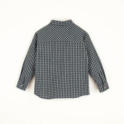 【Coucoubébé-baby】【40％off】Popelin  /  Black plaid shirt with pockets in organic　チェック柄ポケット付き長袖シャツ（Sub Image-2） | Coucoubebe/ククベベ