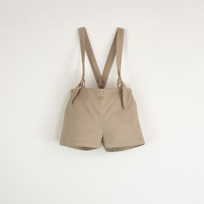 【Popelin】【40％off】Beige dungarees with removable straps  9-12m,12-18m,18-24m,2-3Y,3-4Y（Sub Image-1） | Coucoubebe/ククベベ