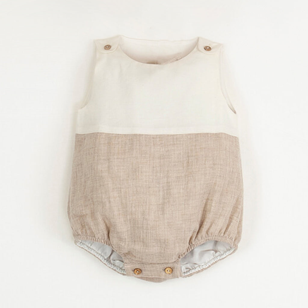 Popelin】【40％off】Sand organic romper suit 6-9m,9-12m,12