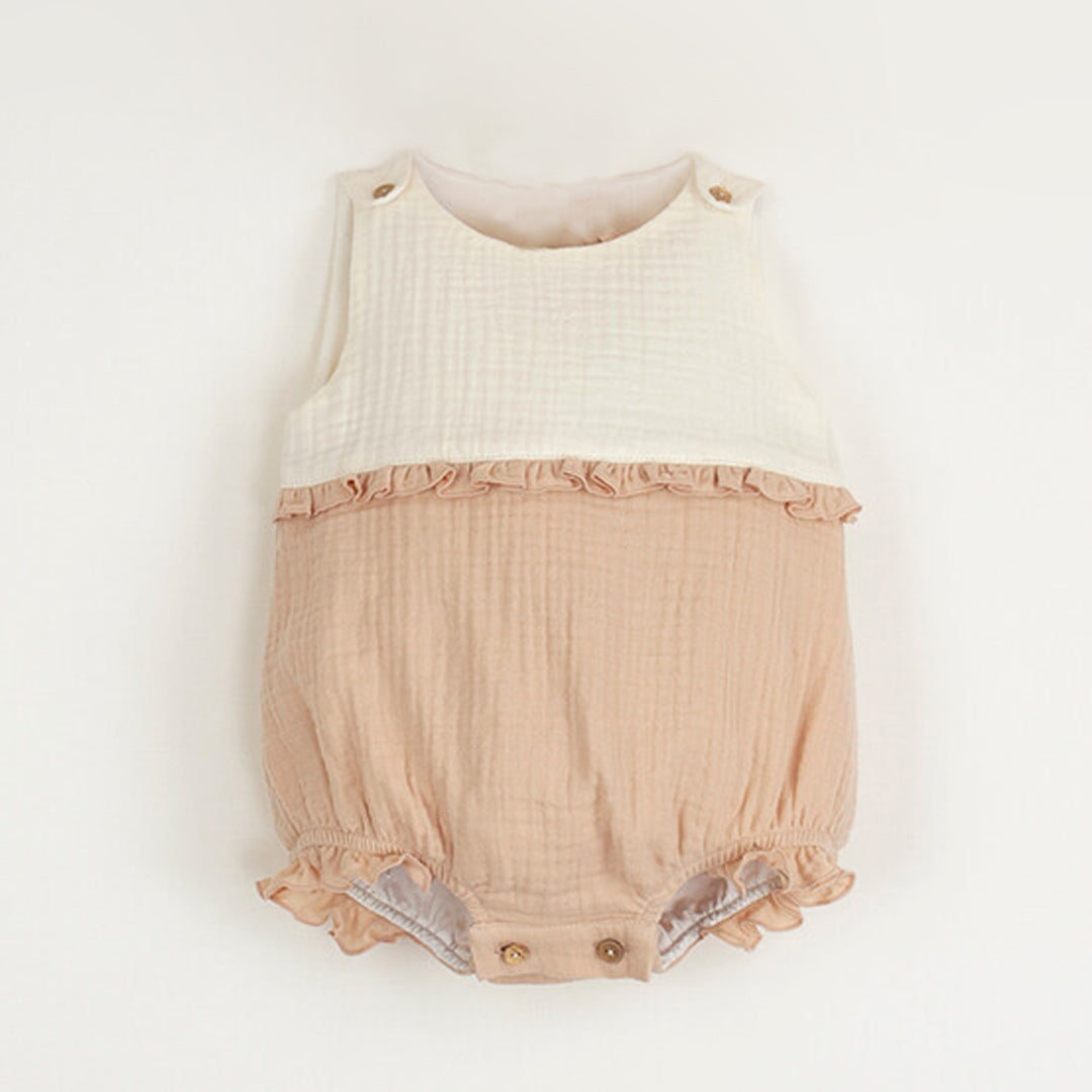 【Popelin】【40％off】Pink organic romper suit   6-9m,9-12m,12-18m,  | Coucoubebe/ククベベ