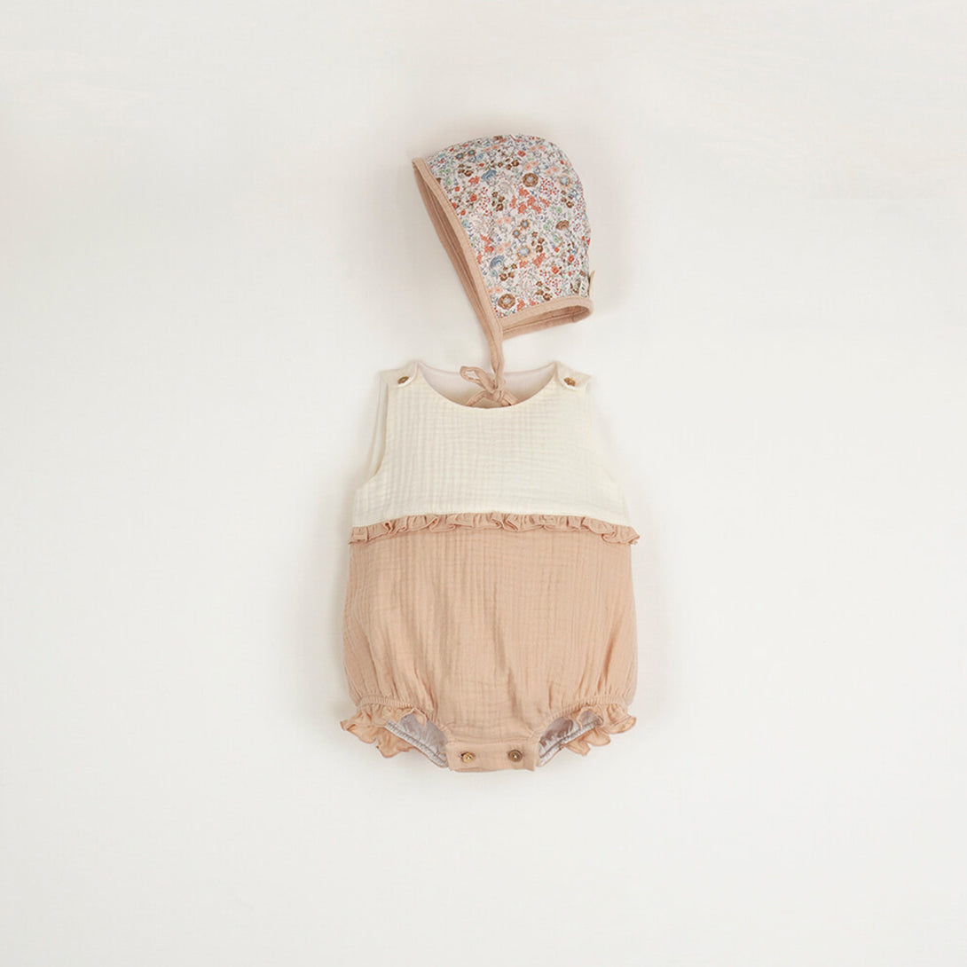 【Popelin】【40％off】Pink organic romper suit   6-9m,9-12m,12-18m,  | Coucoubebe/ククベベ