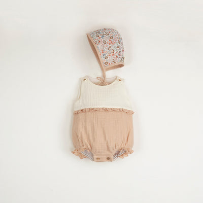 【Popelin】【40％off】Pink organic romper suit   6-9m,9-12m,12-18m,（Sub Image-2） | Coucoubebe/ククベベ