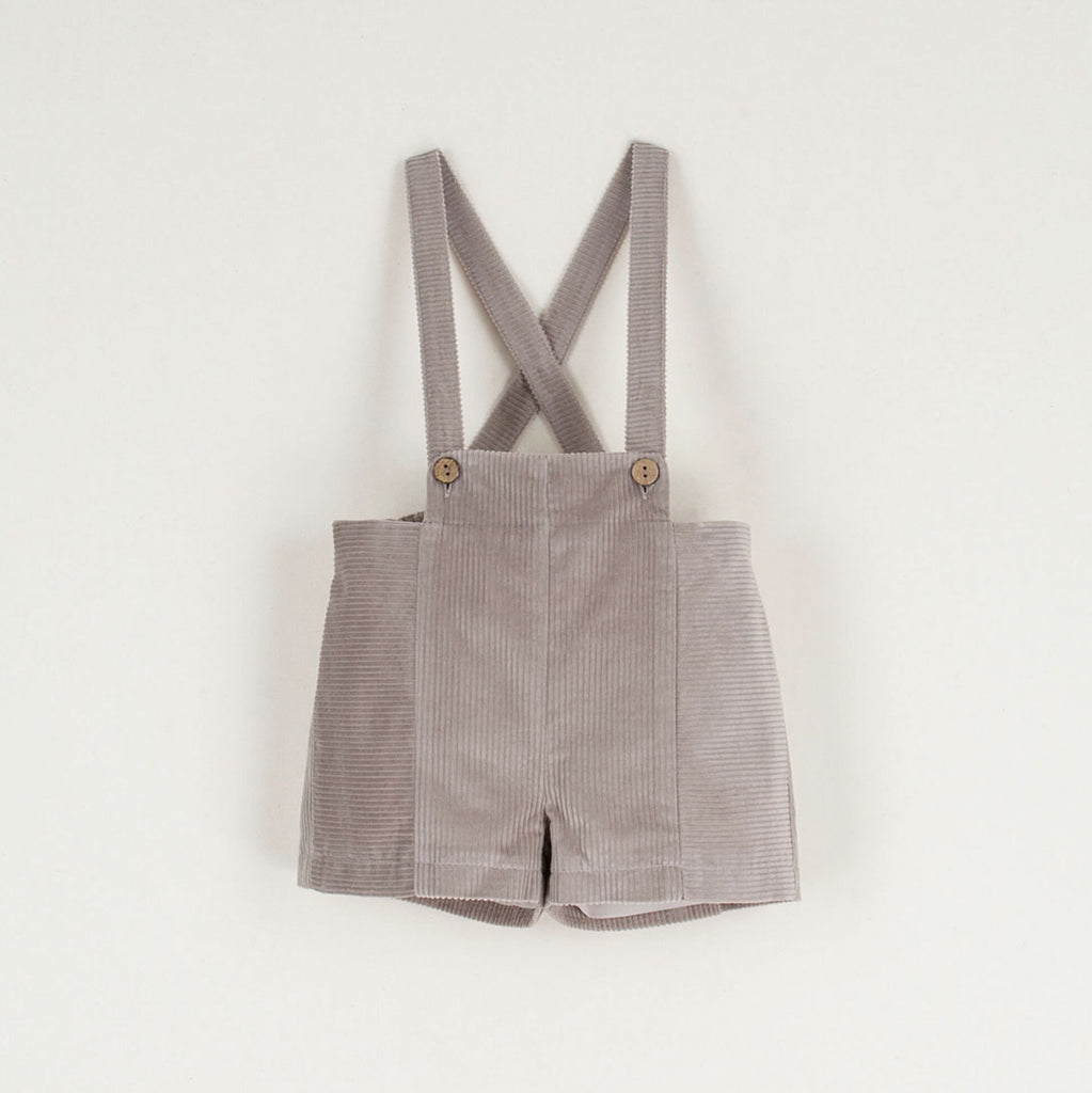 Coucoubébé-baby】Popelin / Taupe dungarees with crossover straps