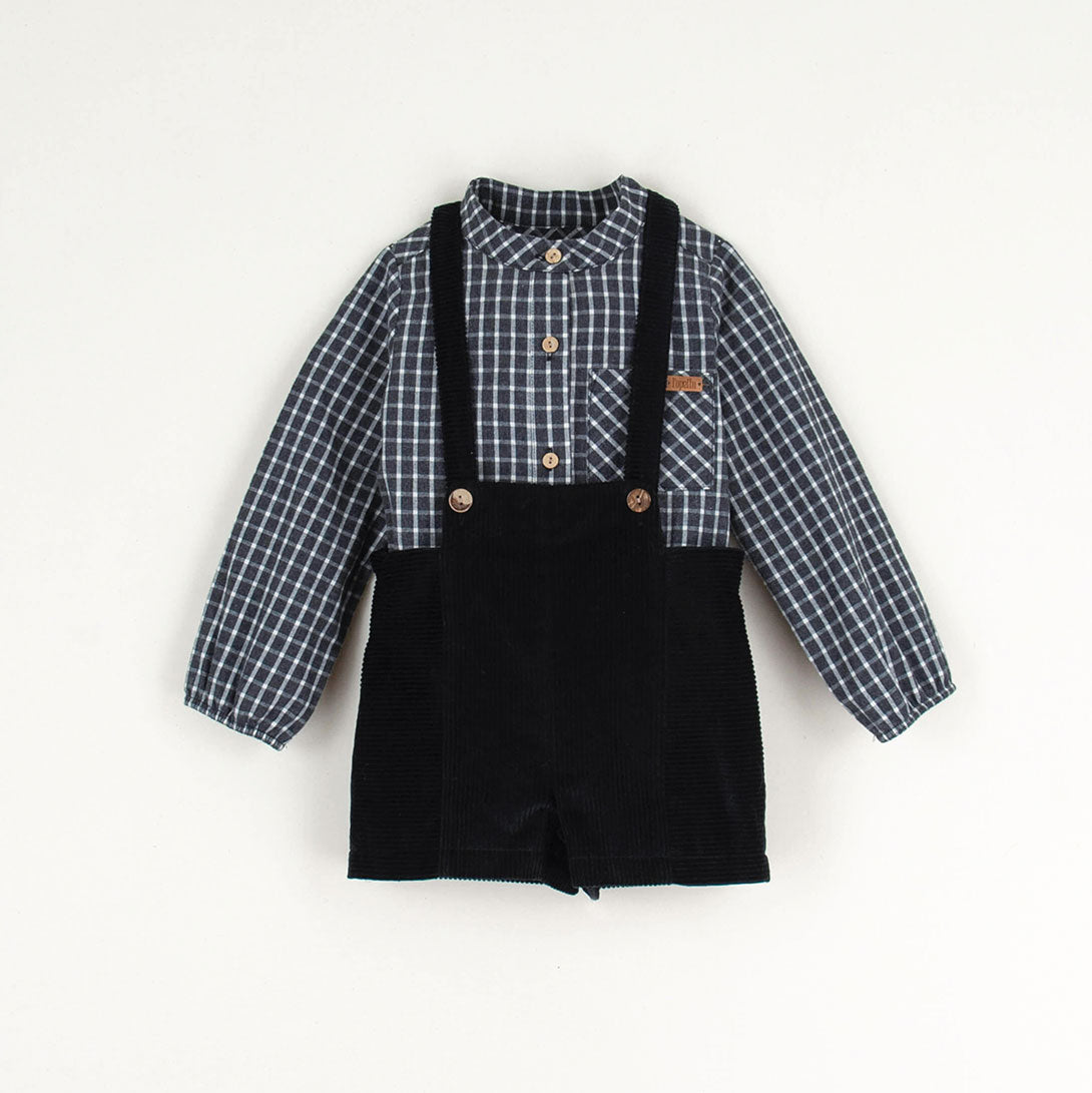 Coucoubébé-baby】【40％off】Popelin / Black dungarees with