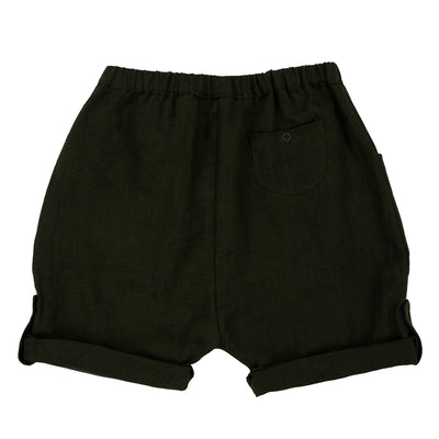 【Coucoubébé-baby】【50％off】Omibia　TURTLE Shorts Seaweed　オミビア　ロールアップショートパンツ　SS22W07　（Sub Image-2） | Coucoubebe/ククベベ