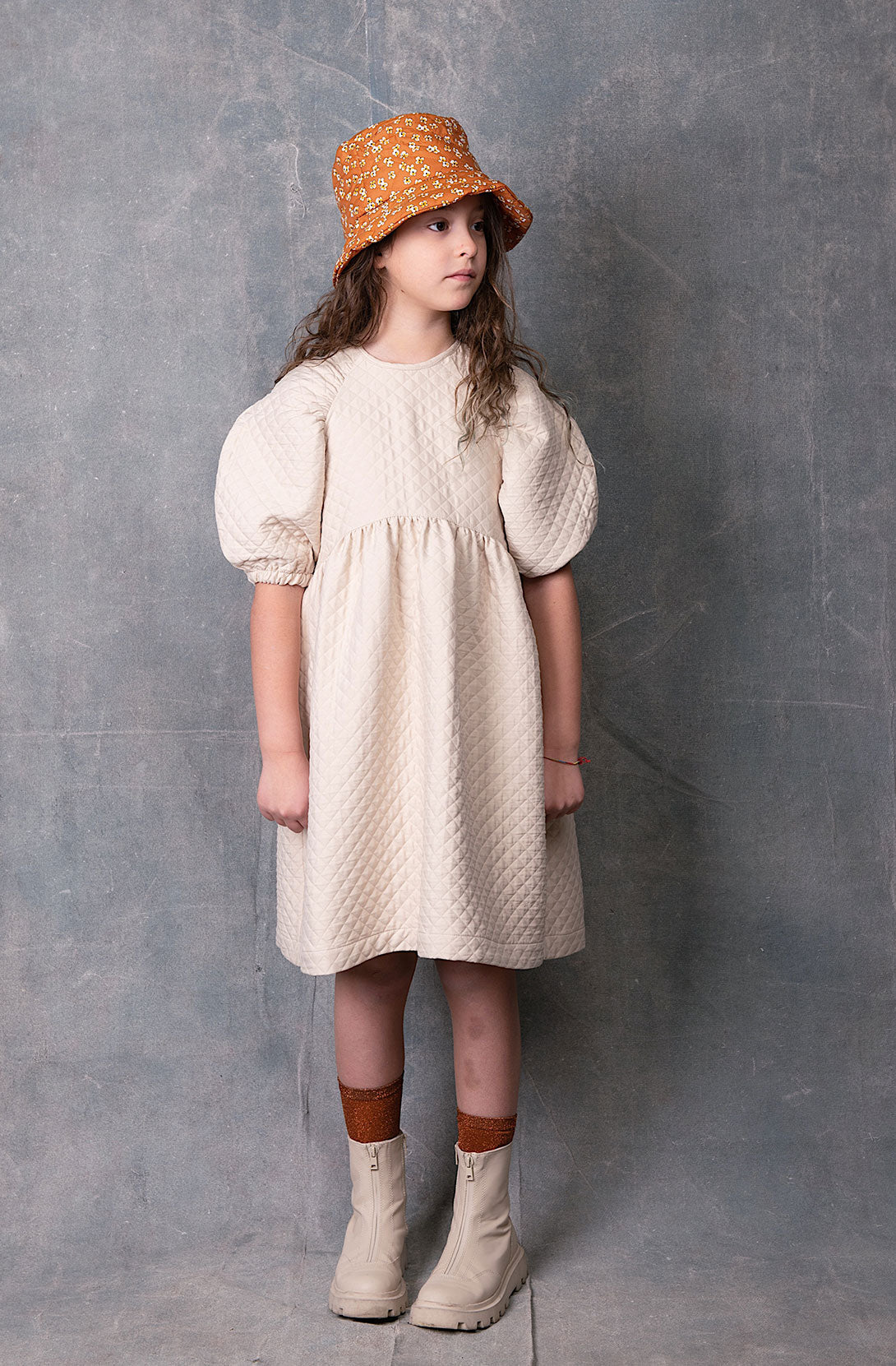 【Coucoubébé-baby】【40％off】KOKORI  /  VANESSA DRESS IVORY　キルティングワンピース  | Coucoubebe/ククベベ