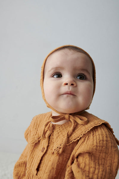 【Coucoubébé-baby】【40％off】my little cozmo  /  Organic gauze baby dress /  MUSTARD  /  ガーゼワンピース（Sub Image-4） | Coucoubebe/ククベベ