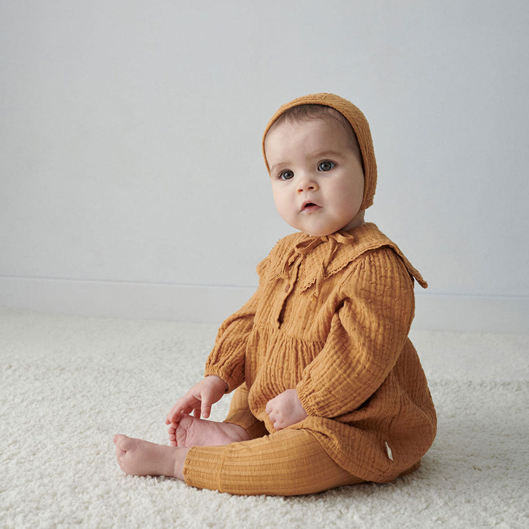 【Coucoubébé-baby】【40％off】my little cozmo  /  Organic gauze baby dress /  MUSTARD  /  ガーゼワンピース  | Coucoubebe/ククベベ